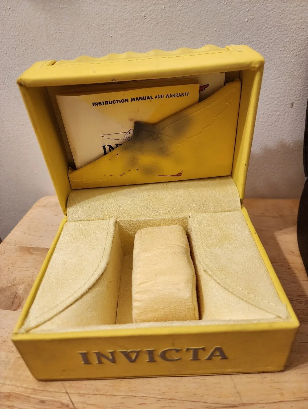 Invicta Yellow Watch Storage Box with Cushioned Interior & Triumph Watch Box